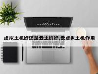 虚拟主机好还是云主机好,云虚拟主机作用